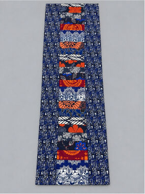Ladella Patchwork Table Runner Boho Tribal Boho Decor 86x18 Blue Orange